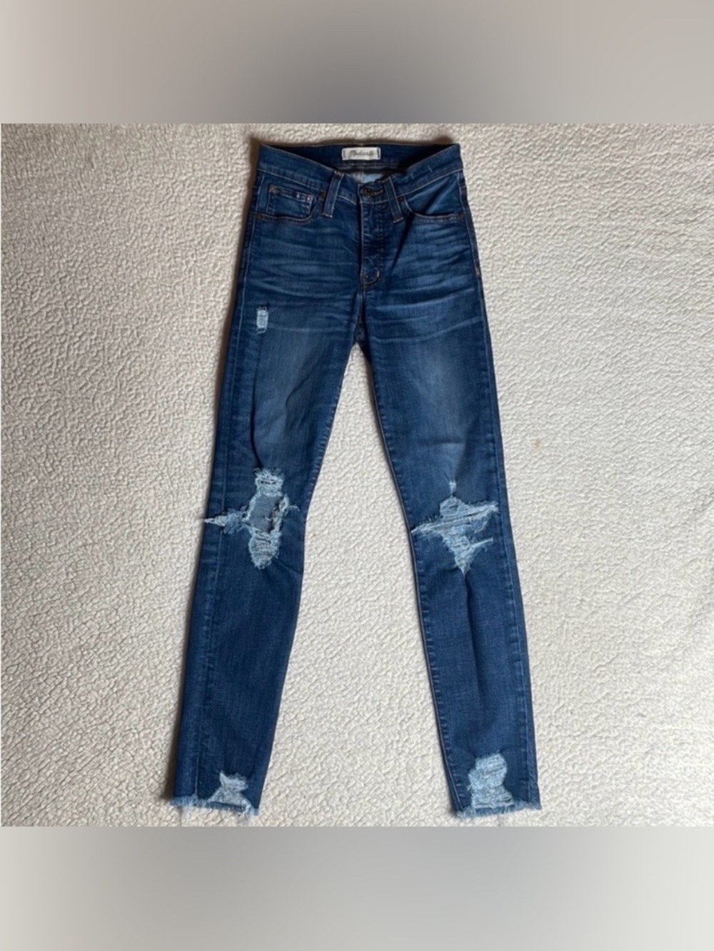 Madewell Ripped Distressed Blue Skinny Jeans High Rise Skinny Size 24